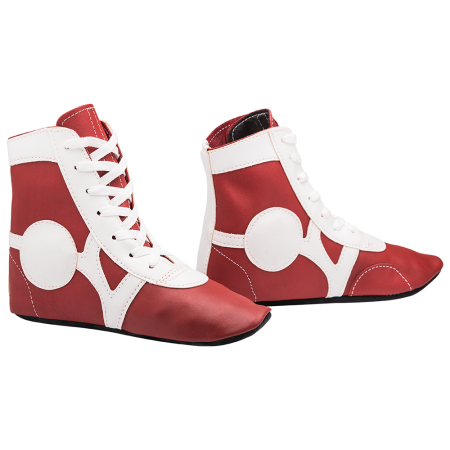 Купить Обувь для самбо SM-0102, кожа, красный Rusco в Подпорожье 