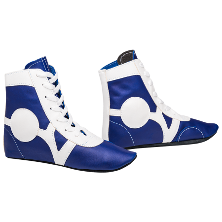 Купить Обувь для самбо SM-0102, кожа, синий Rusco в Подпорожье 