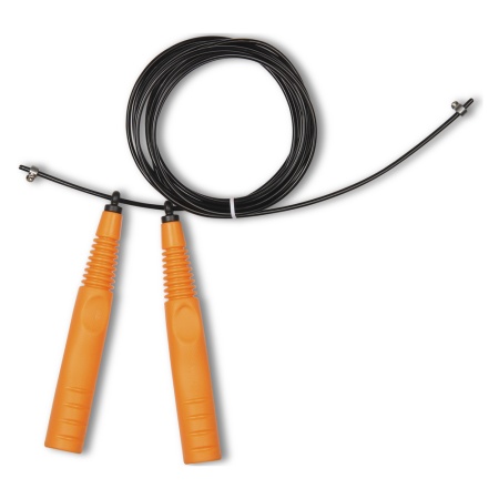 Купить Скакалка высокооборотная Кроссфит стальной шнур в оплетке 2.9 м чёрно-оранжевая в Подпорожье 